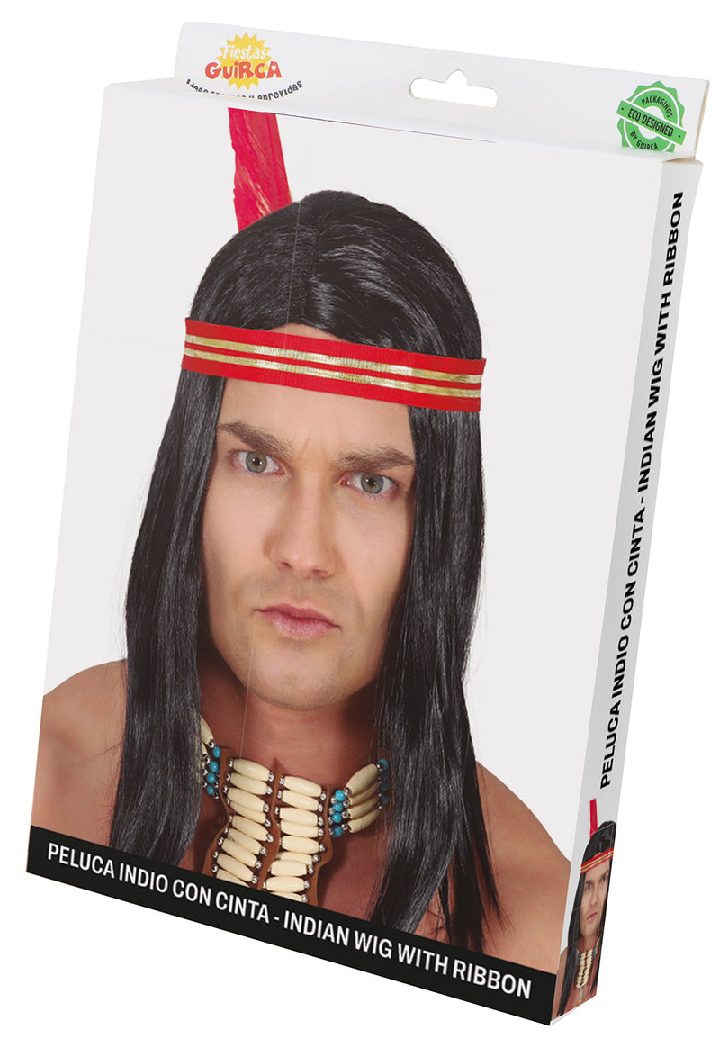 INDIAN WIG WITH FEATHER (BOX CONTAINER)