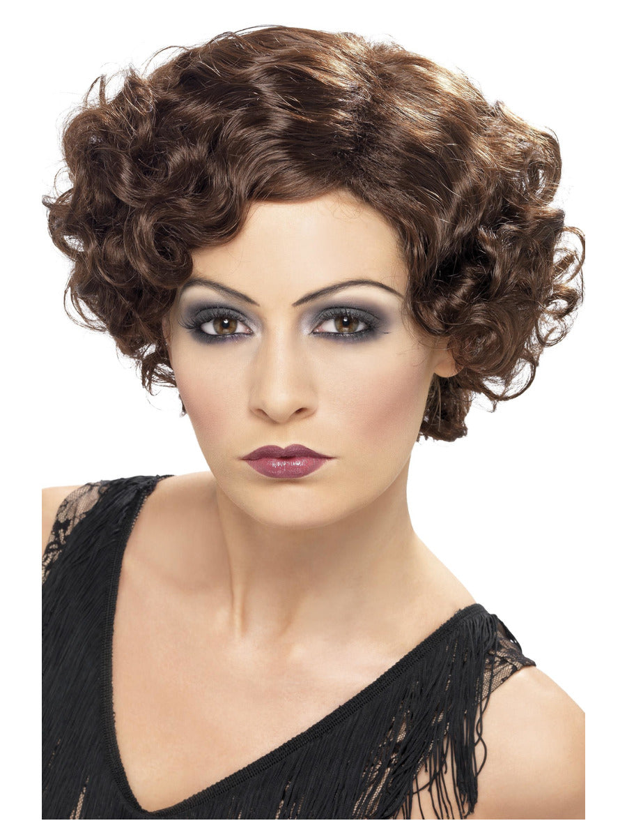 20s Flirty Flapper Wig, Brown - 1