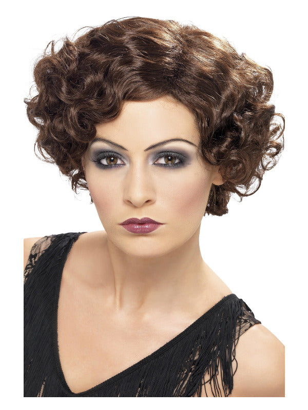 20s Flirty Flapper Wig, Brown - 2