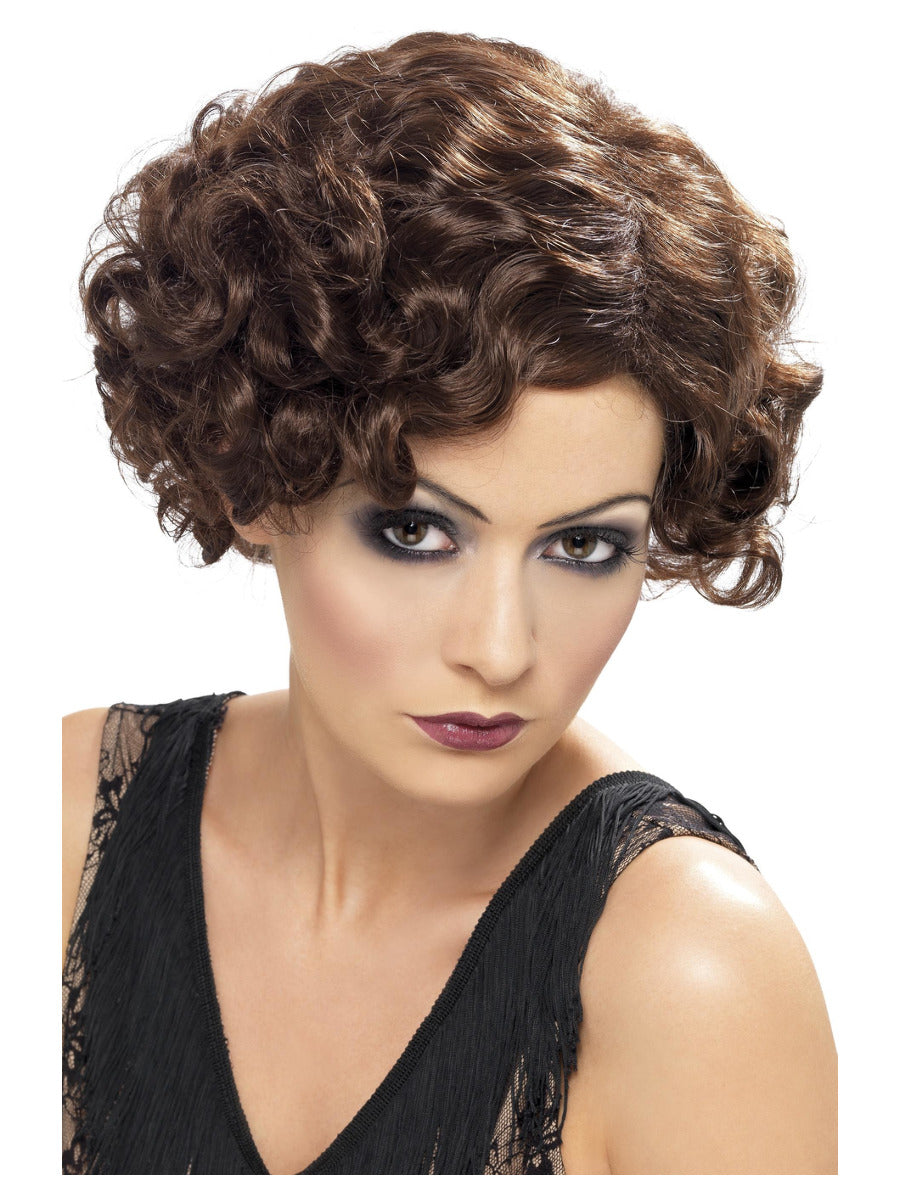 20s Flirty Flapper Wig, Brown - 3