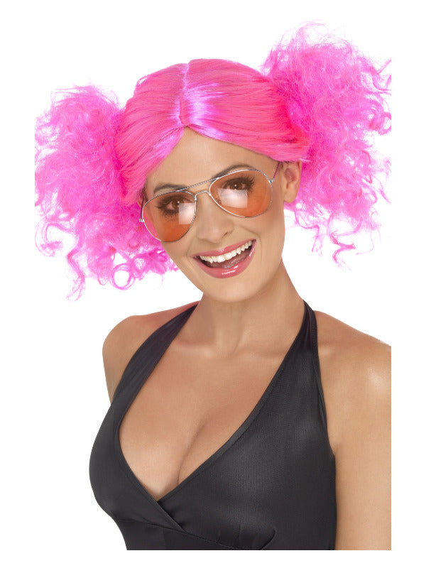 80s Bunches Wig, Pink - 2
