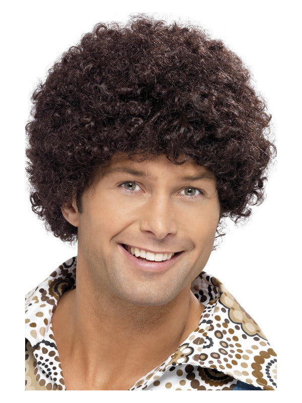 70s Disco Dude Wig, Brown - 2