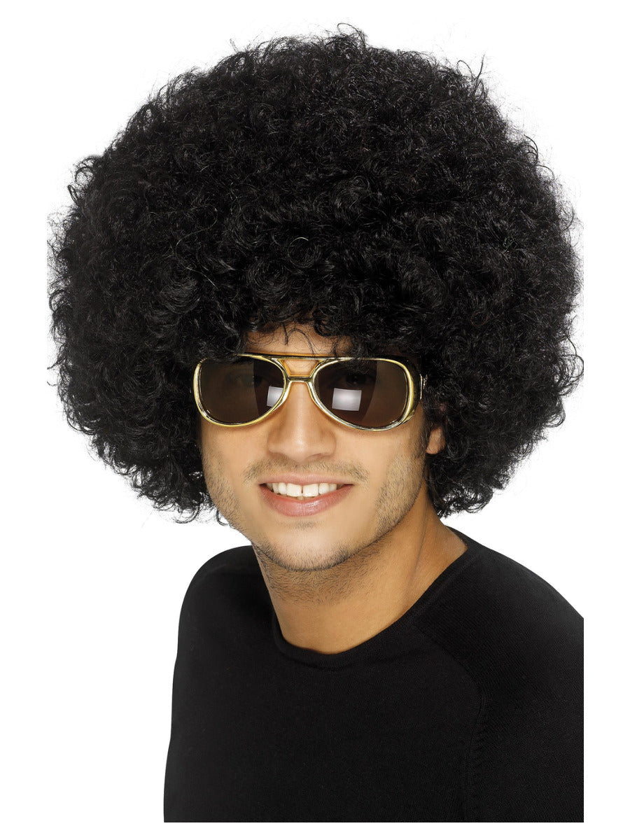70s Funky Afro Wig, Black - 1
