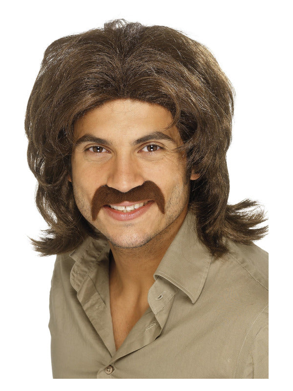 70s Retro Wig, Brown - 2