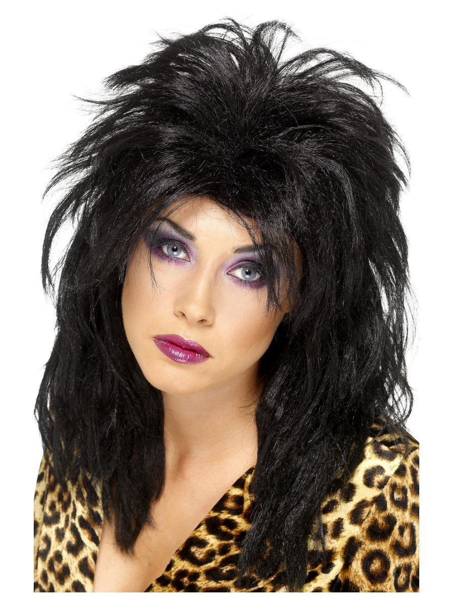 80s Popstar Wig, Black - 1