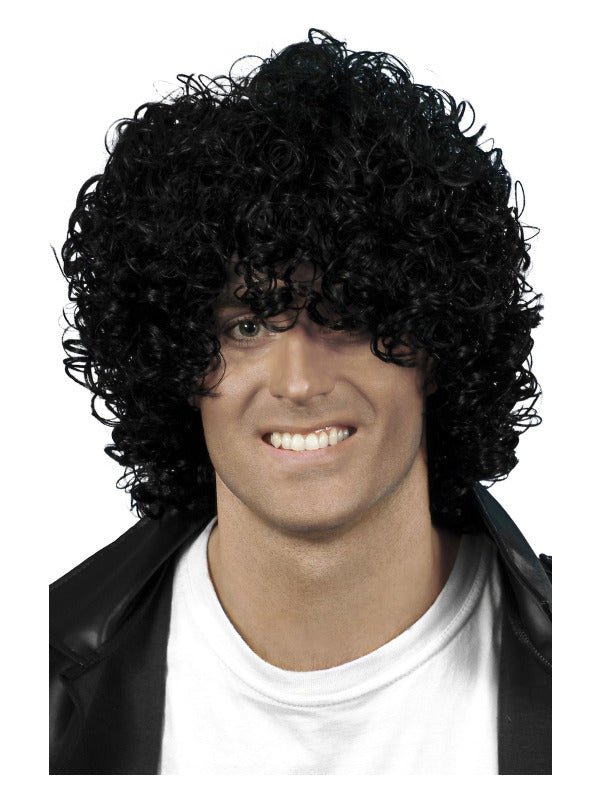 Afro Wet Look Wig, Black - 2