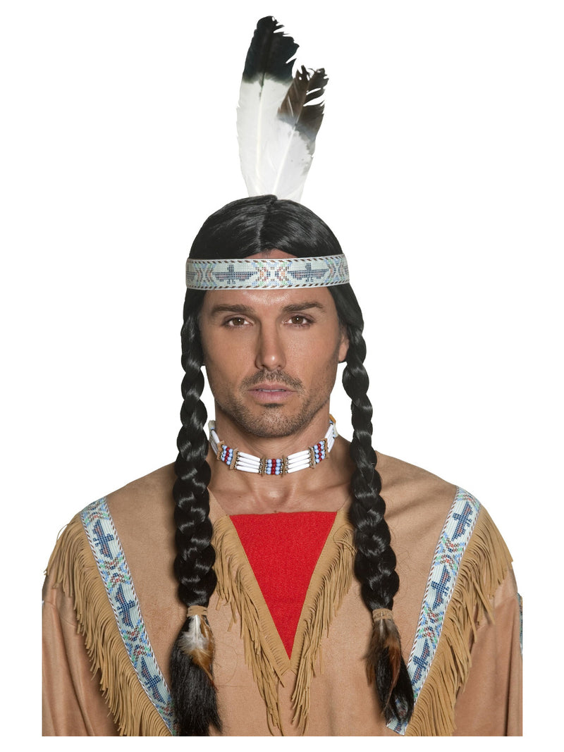 Native American Inspired Wig, Black - 3