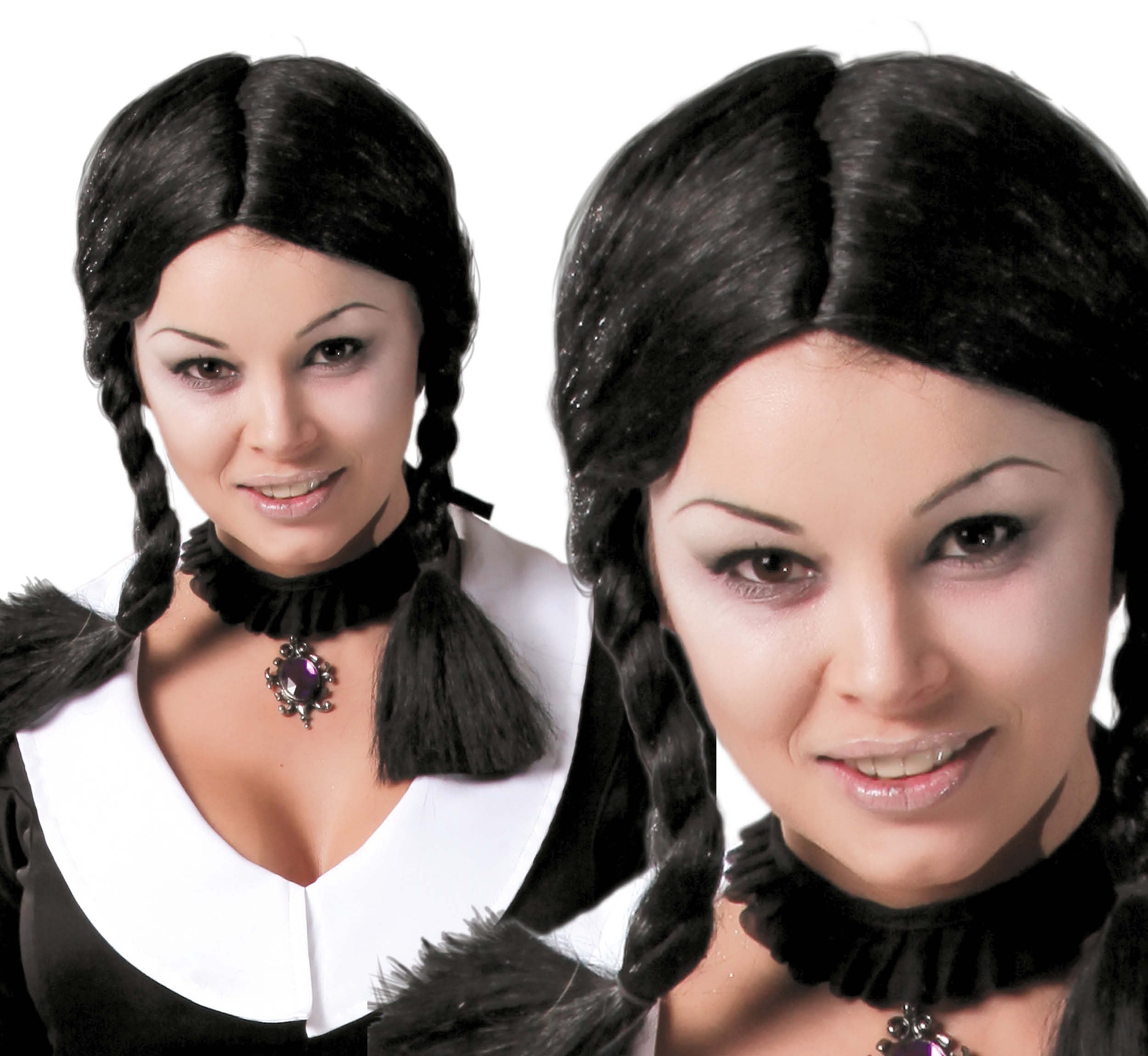 BLACK PLAITED WIG (BOX CONTAINER)