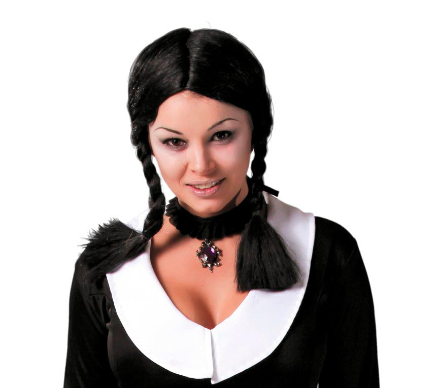 BLACK PLAITED WIG (BOX CONTAINER)