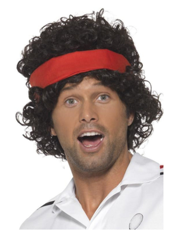 80s Tennis Ace Wig, Brown - 2