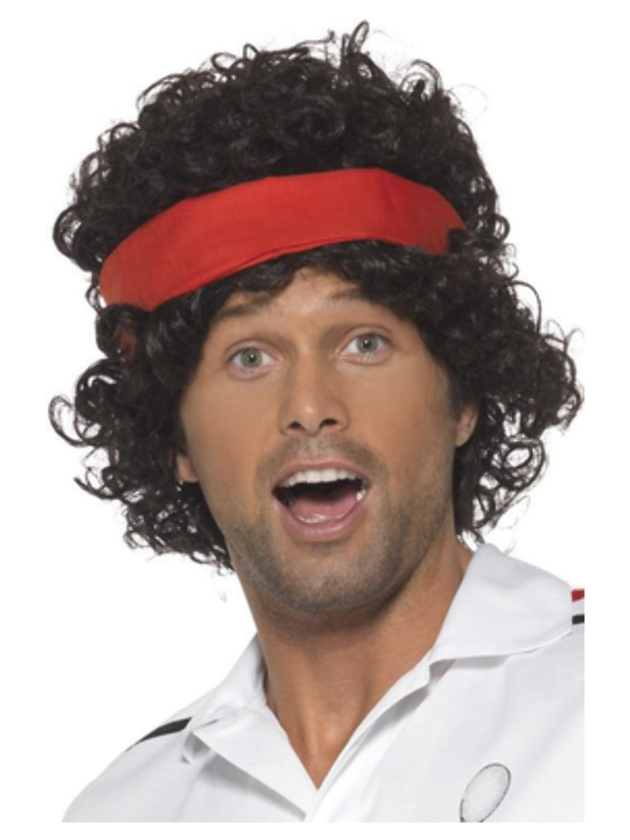 80s Tennis Ace Wig, Brown - 1