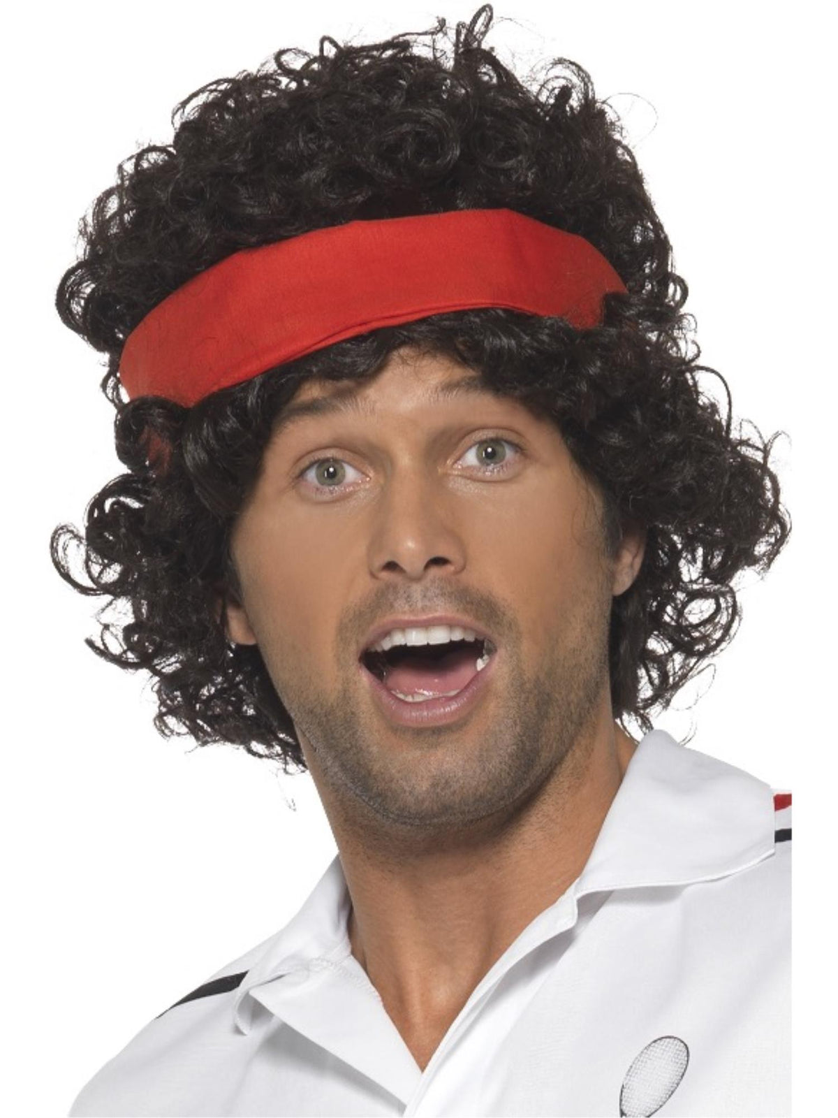 80s Tennis Ace Wig, Brown 1