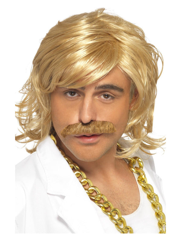 Game Show Host Kit, Wig and Tash, Blonde - 2