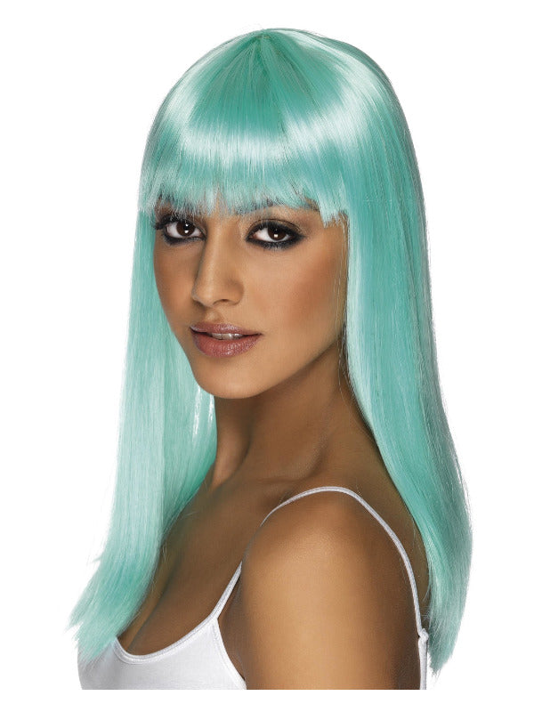 Glamourama Wig, Neon Aqua - 2