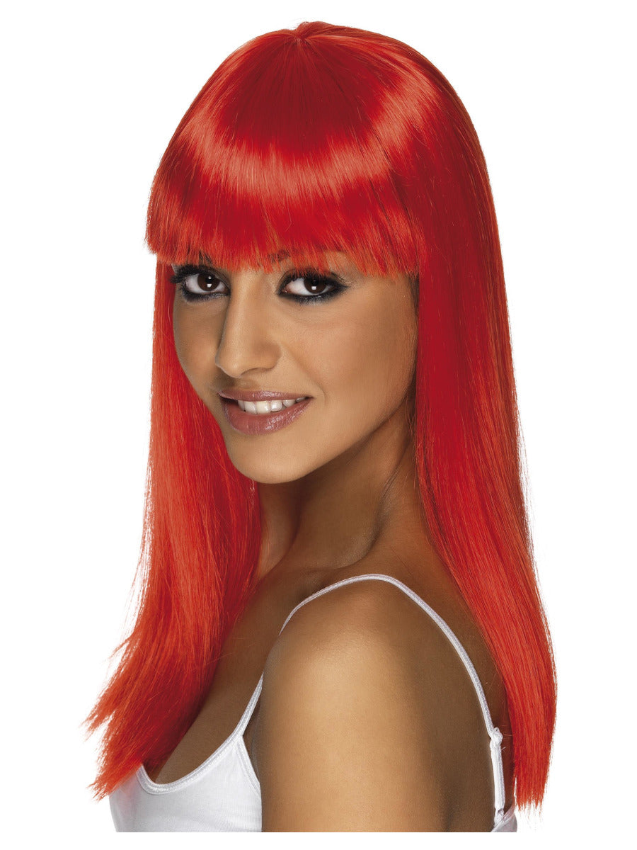 Glamourama Wig, Neon Red - 1