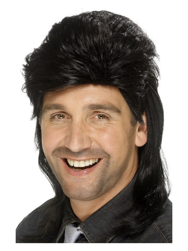 Mullet Wig, Black - 2