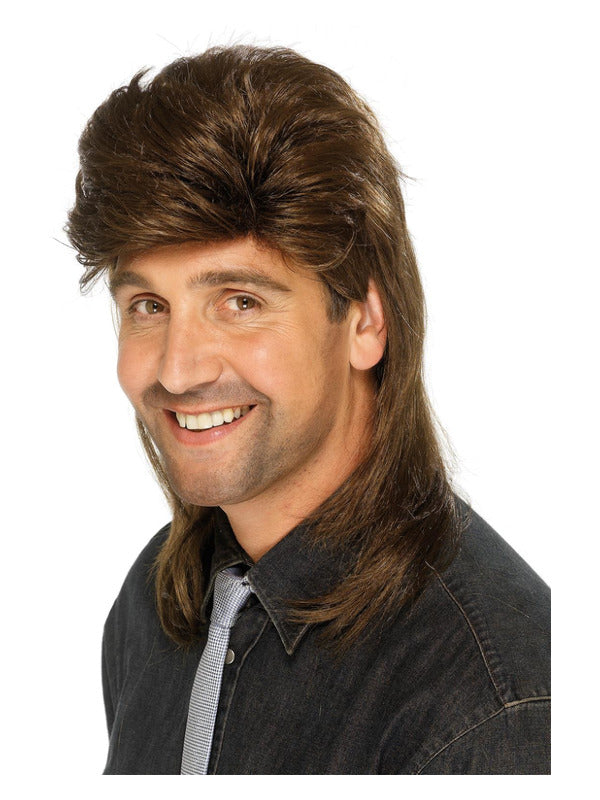 Mullet Wig, Brown - 2