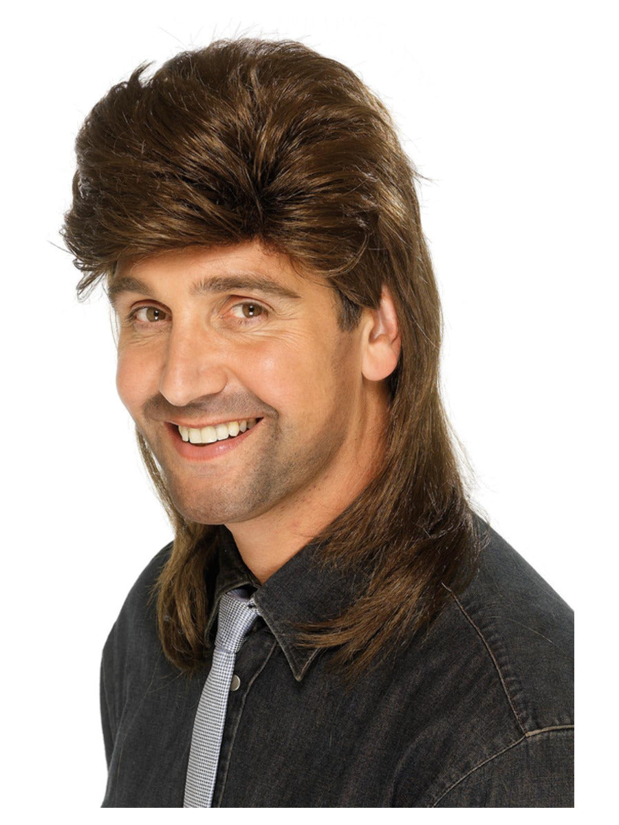 Mullet Wig, Brown - 1