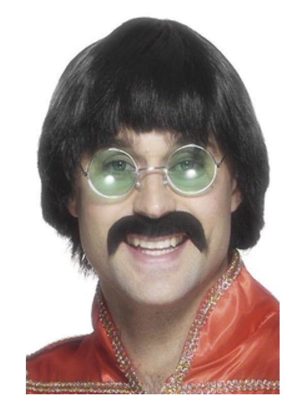 70s Mersey Wig & Tash, Black - 2