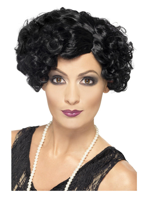 20s Flirty Flapper Wig, Black - 2