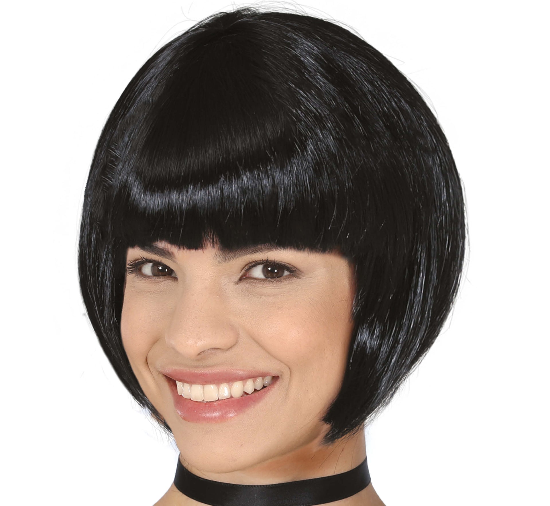 BLACK HALF-LENGTH WIG (BOX CONTAINER)