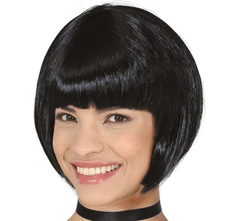 BLACK HALF-LENGTH WIG (BOX CONTAINER)