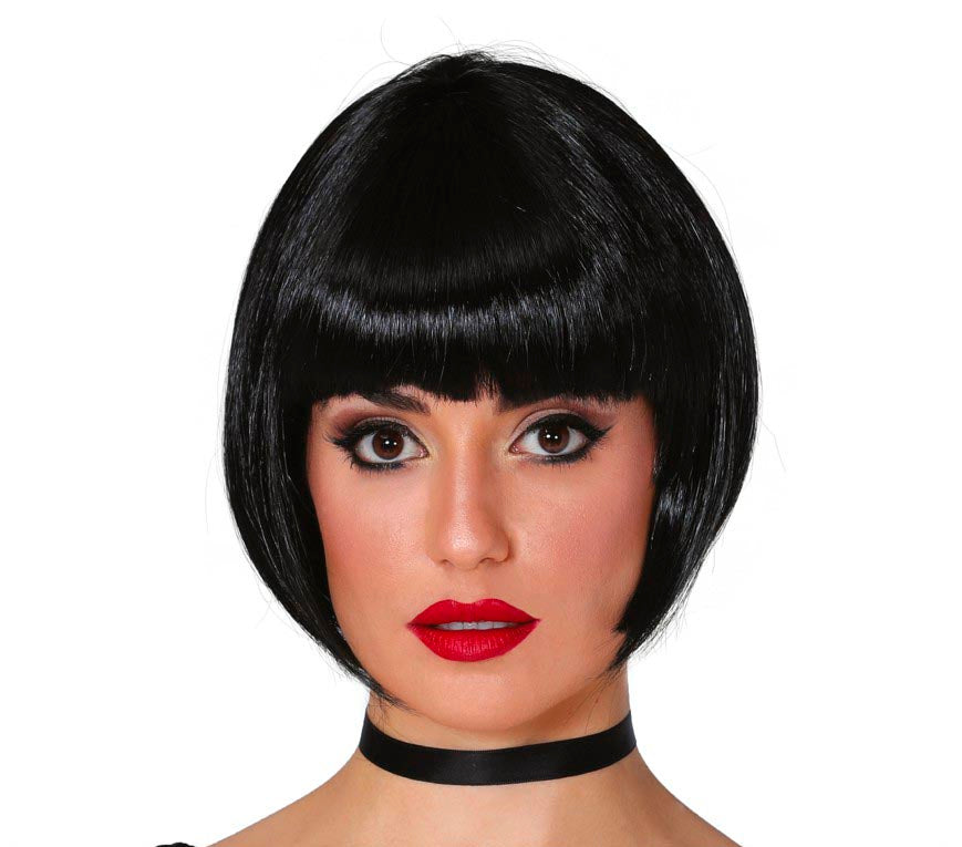 BLACK HALF-LENGTH WIG (BOX CONTAINER)