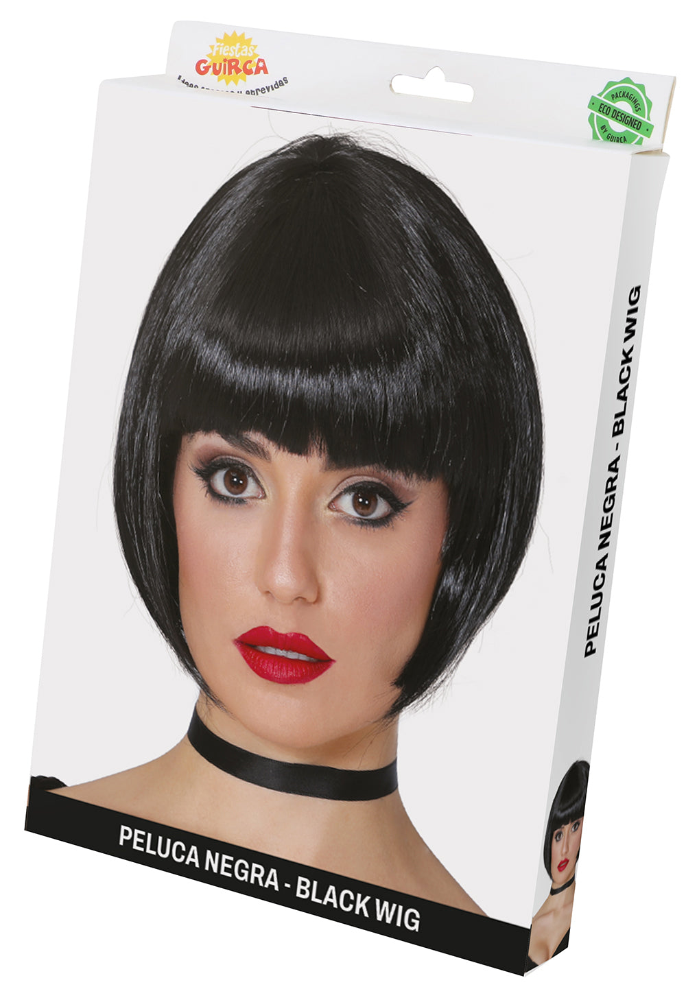 BLACK HALF-LENGTH WIG (BOX CONTAINER)