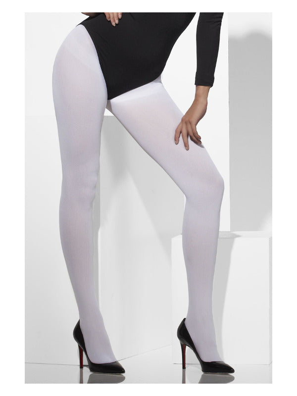 Opaque Tights, White - 2