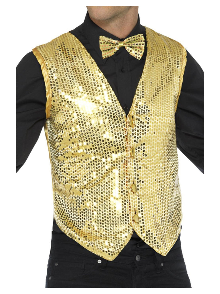 Sequin Waistcoat, Gold - 1