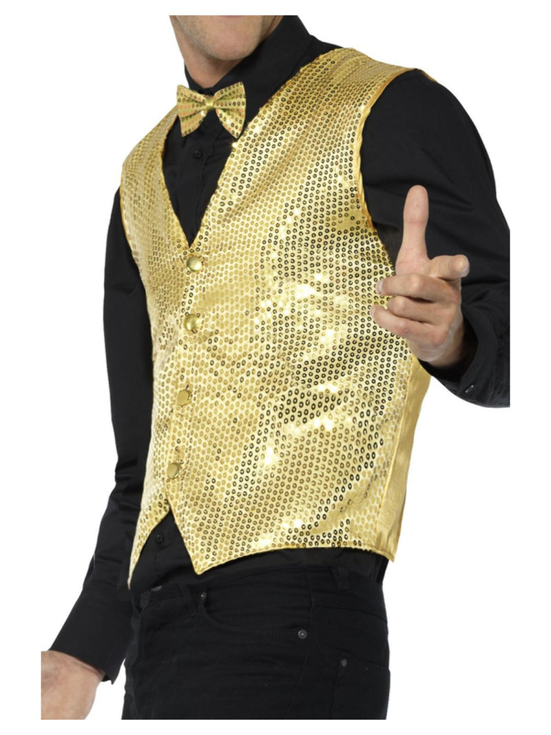 Sequin Waistcoat, Gold - 4