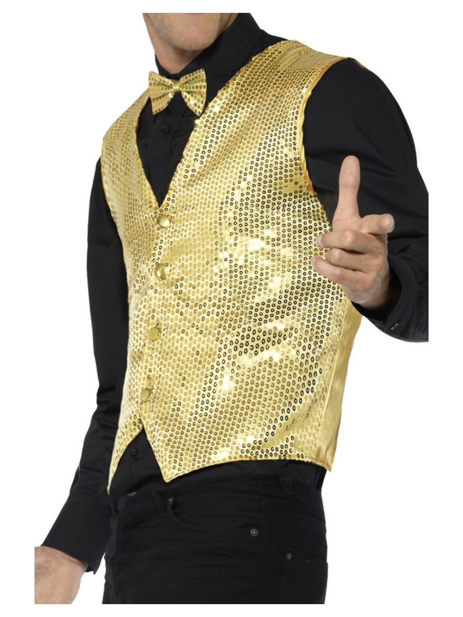 Sequin Waistcoat, Gold - 4