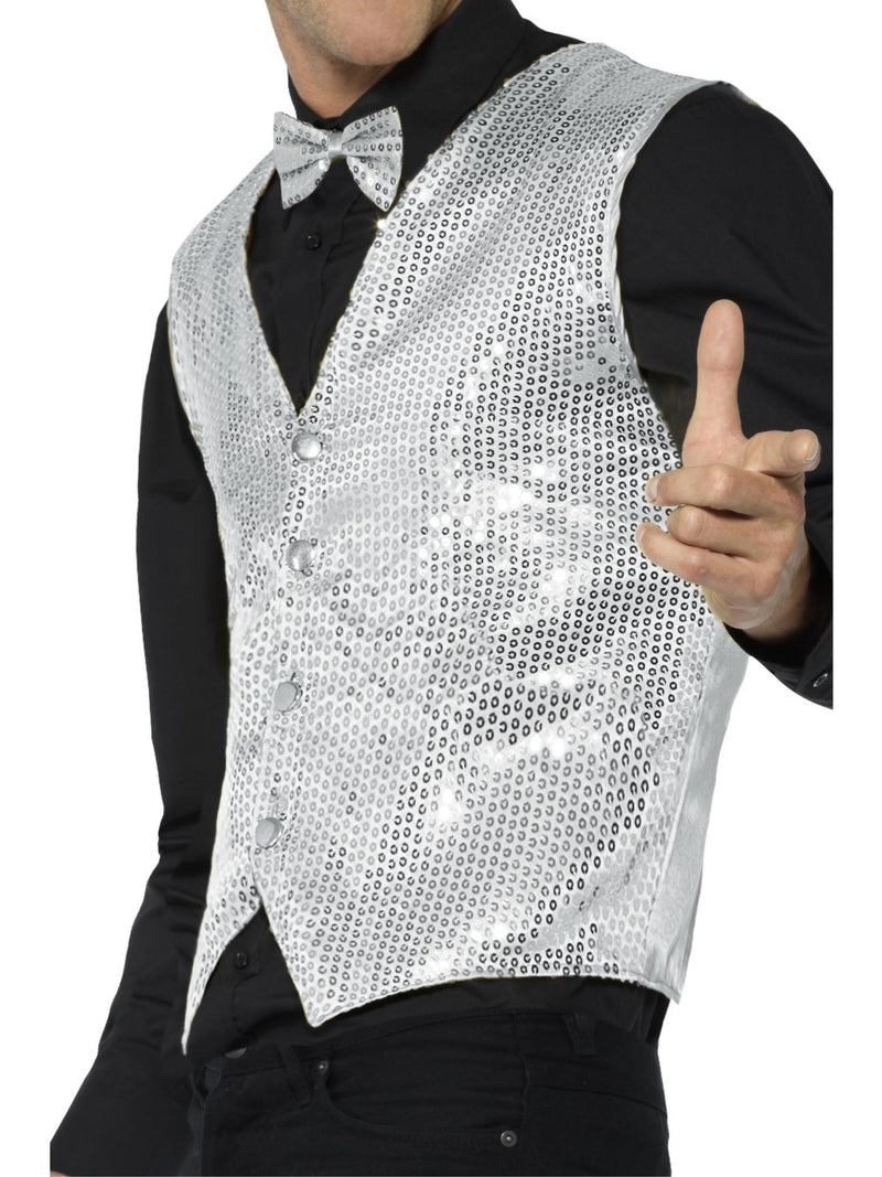 Sequin Waistcoat, Silver 3
