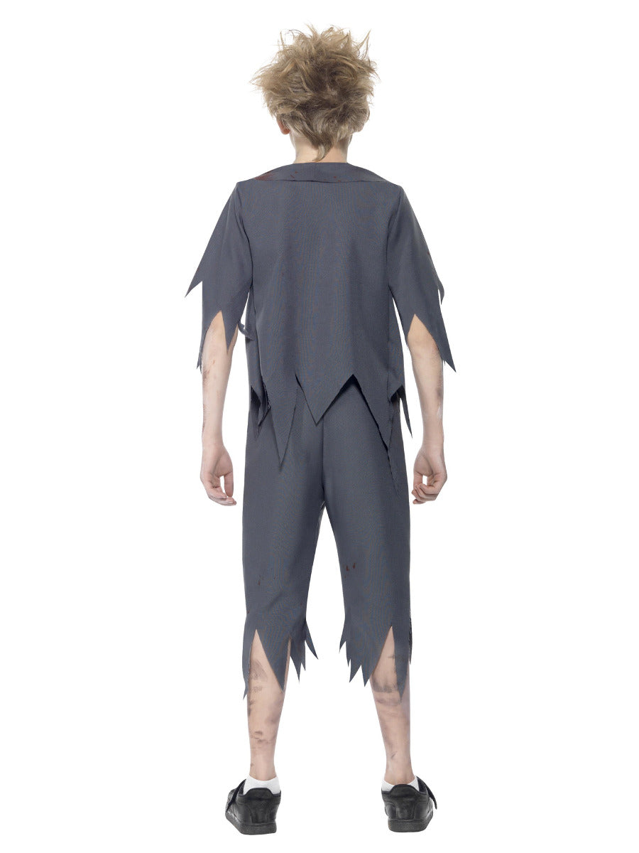 Zombie School Boy Costume, Grey - 3