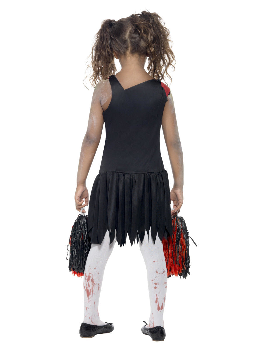 Zombie Cheerleader Costume, Red & Black - 3