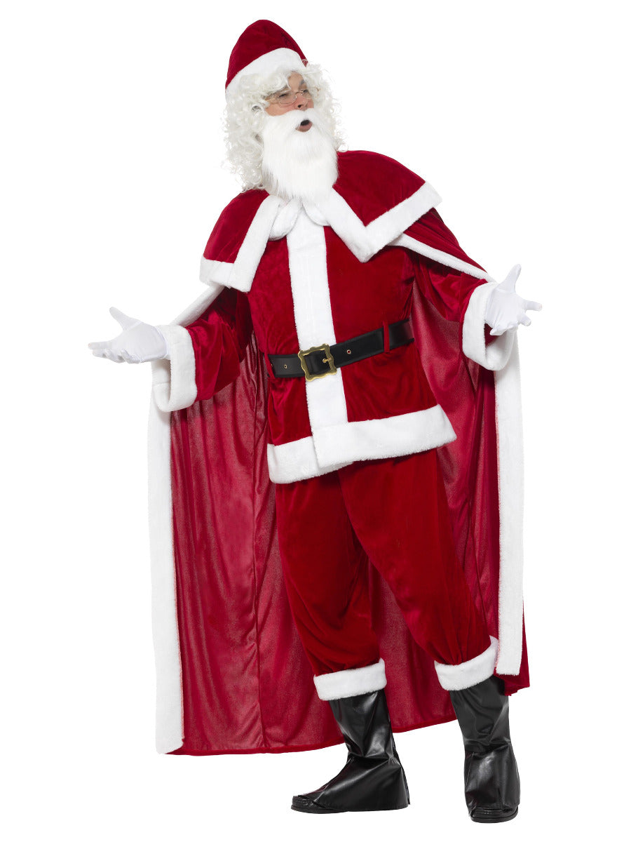 Deluxe Santa Claus Costume with Trousers, Red - 4