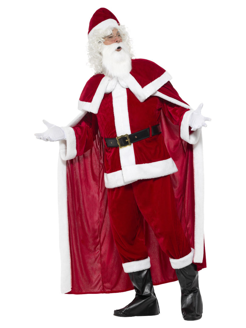 Deluxe Santa Claus Costume with Trousers, Red - 4