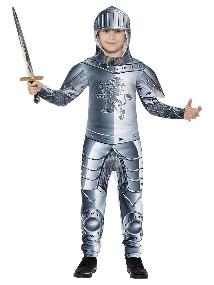 Deluxe Armoured Knight Costume, Grey - 1