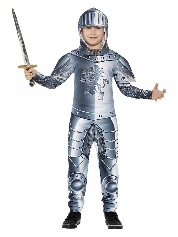 Deluxe Armoured Knight Costume, Grey - 2