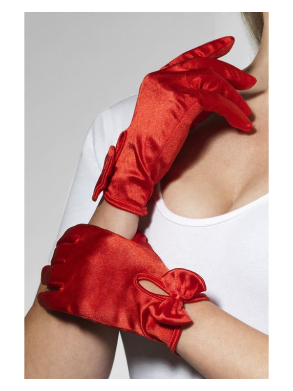 Gloves, Short, Red - 2