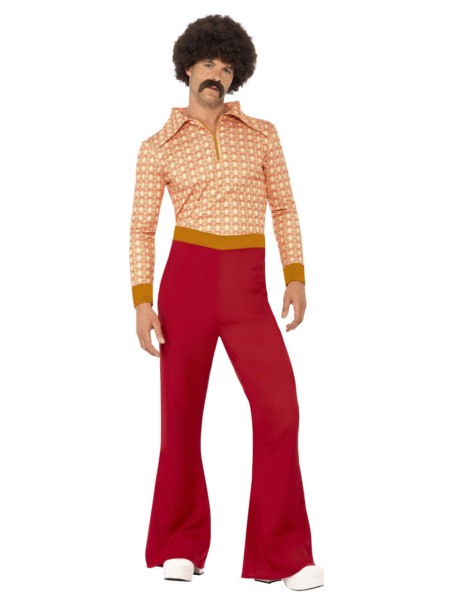 Authentic 70s Guy Costume, Red - 1