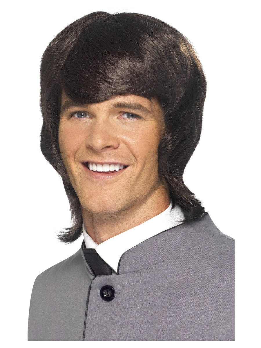 '60s Male Mod Wig, Brown - 1