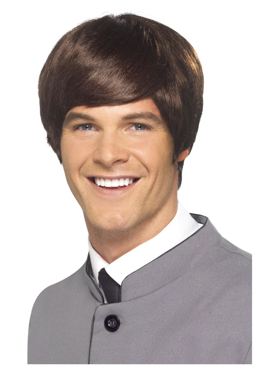 60s Male Mod Wig, Brown - 1