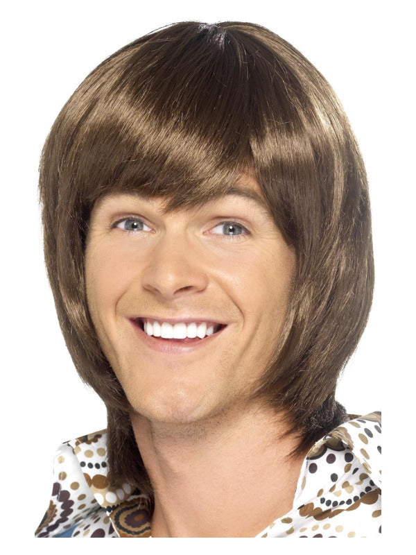 70s Heartthrob Wig, Brown - 2