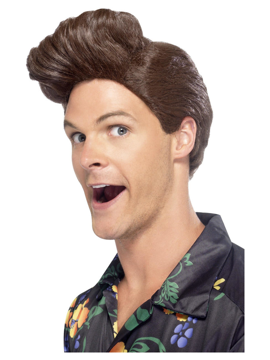 Nineties Detective Wig, Brown - 1