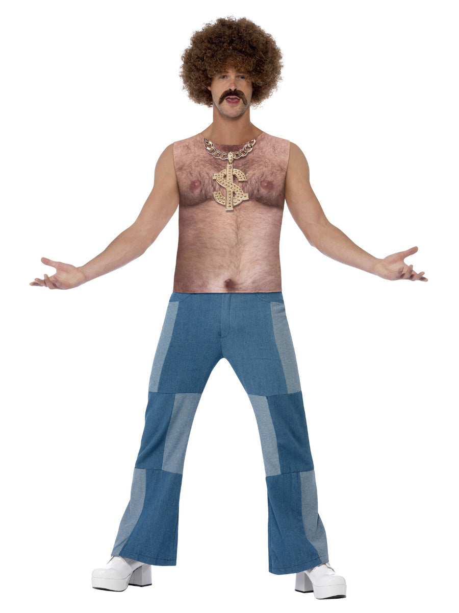Realistic 70s Hairy Chest, Sleeveless Top, Nude - 1