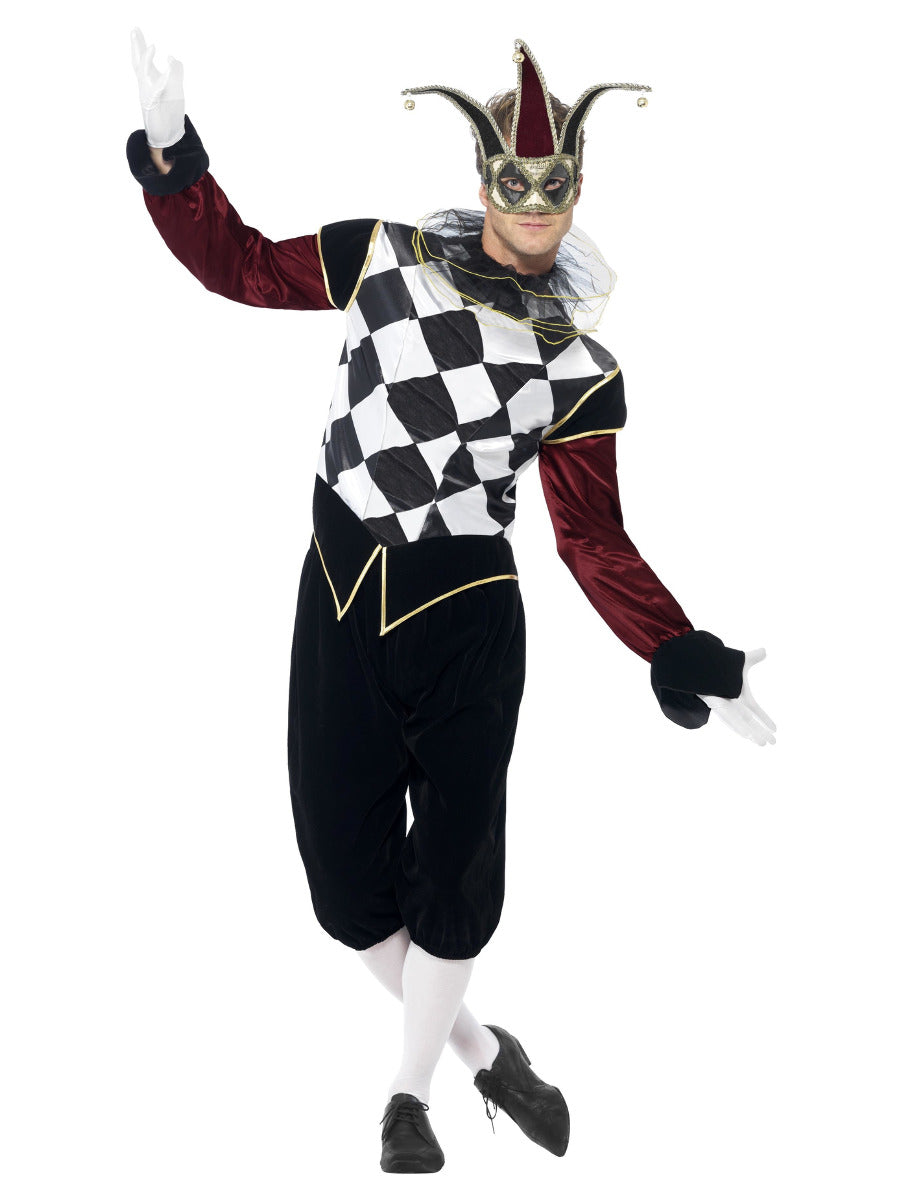 Gothic Venetian Harlequin Costume, Black - 1
