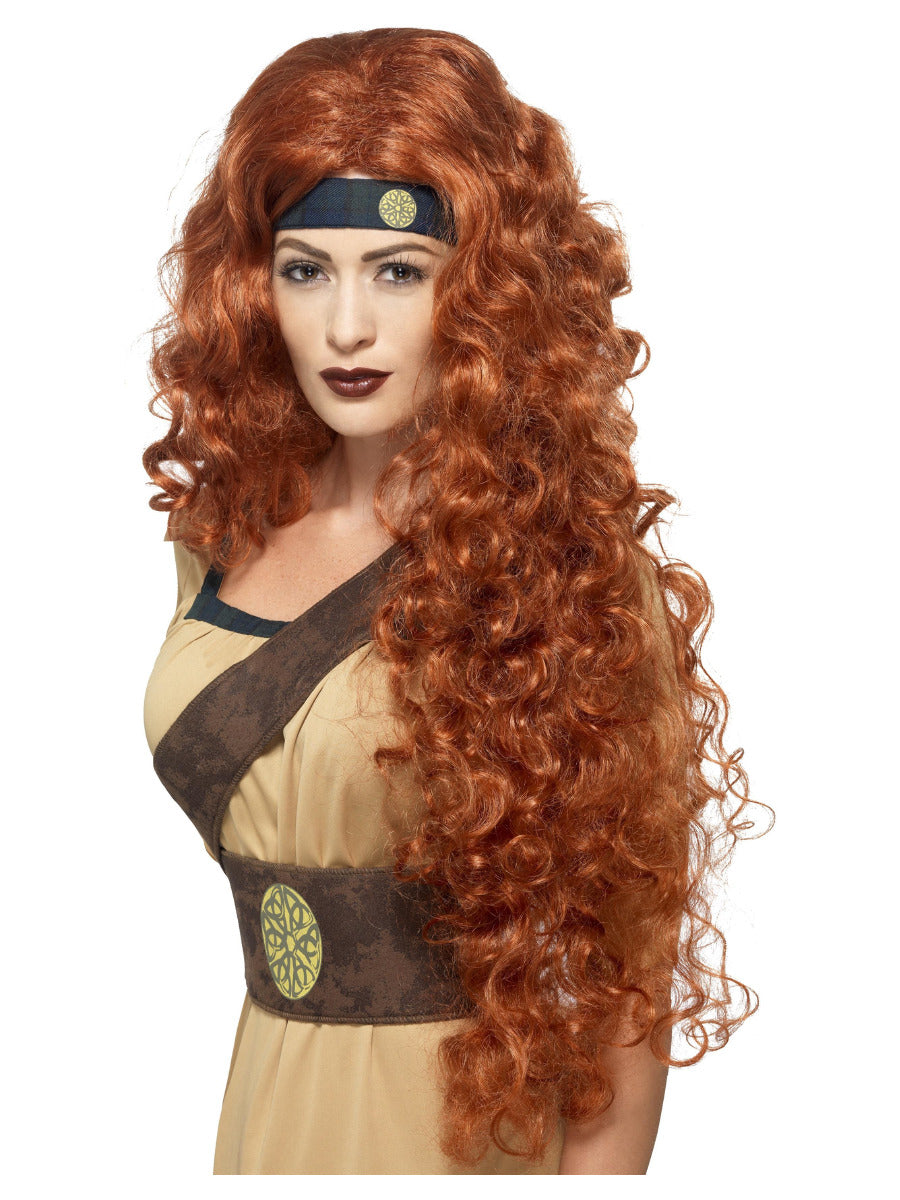 Medieval Warrior Queen Wig, Auburn - 1