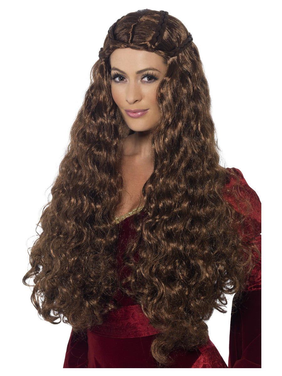 Medieval Princess Wig, Brown - 1