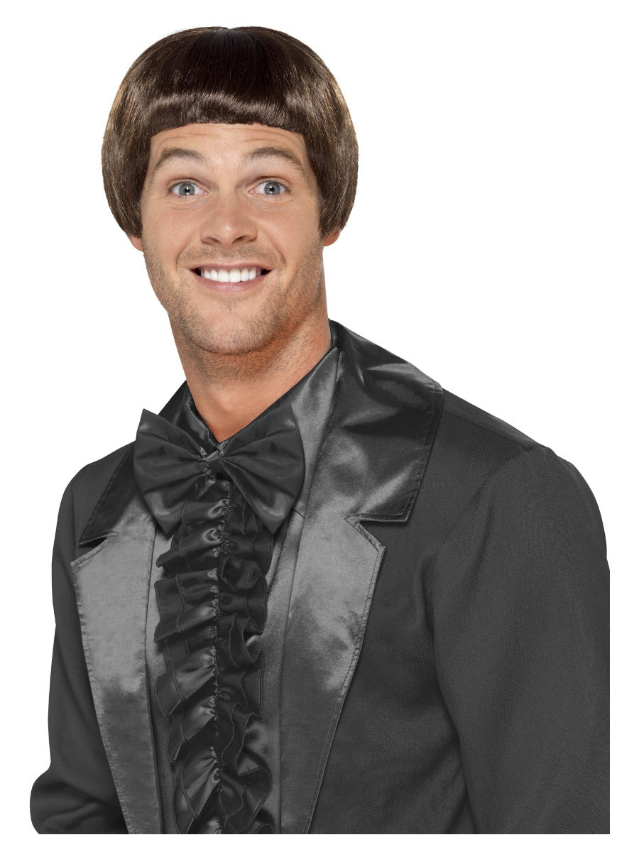 90s Bowl Cut Wig, Brown - 1